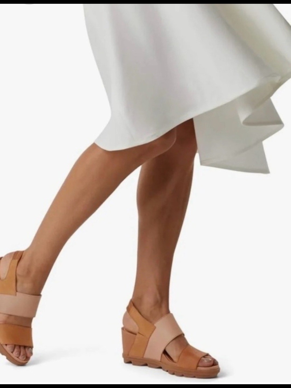 Sorel Joanie II Slingback Wedge Sandals Tan Sz 9 Resort Boho Coastal